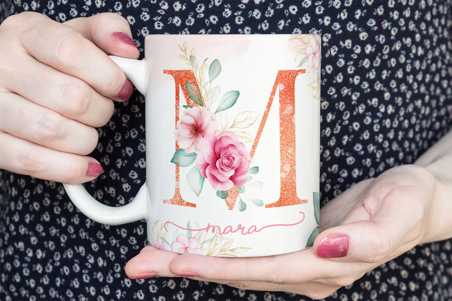 25 Artes para Caneca Alfabeto Floral Dia das Mães Arquivos em Jpg 2