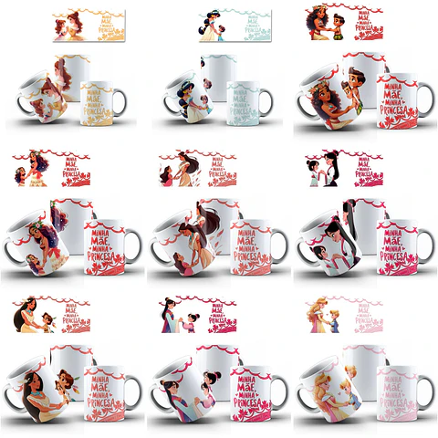 24 Artes para Caneca Minha Mãe Minha Princesa Dia das Mães Arquivos em Jpg