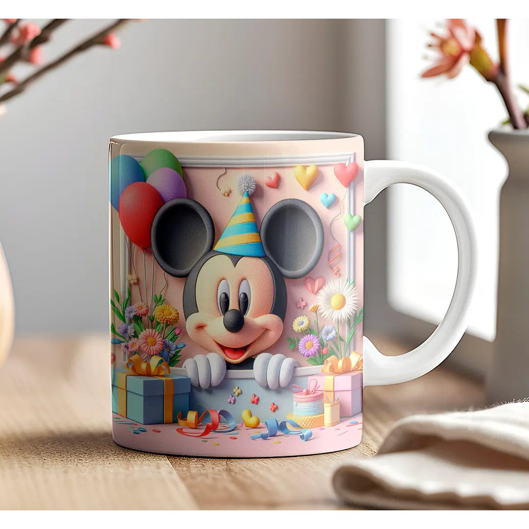 9 Artes para Caneca Aniversário Disney 3d Arquivos em Jpg 1