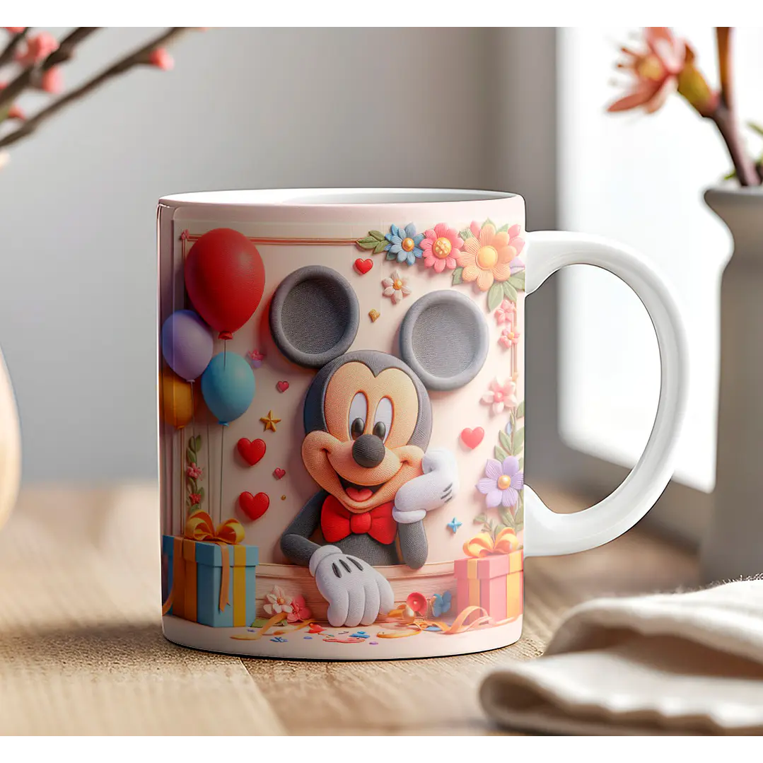 9 Artes para Caneca Aniversário Disney 3d Arquivos em Jpg 3