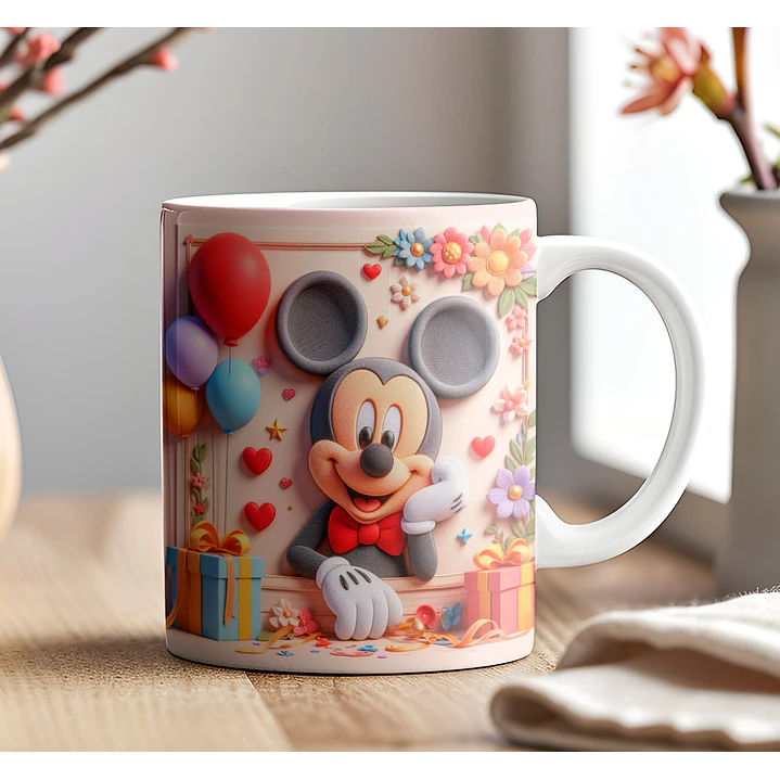 9 Artes para Caneca Aniversário Disney 3d Arquivos em Jpg 3