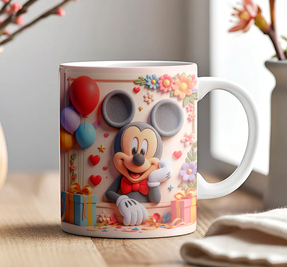 9 Artes para Caneca Aniversário Disney 3d Arquivos em Jpg 3