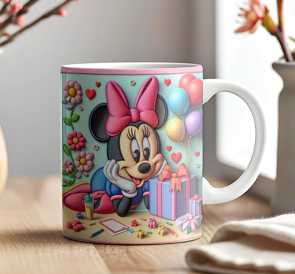 9 Artes para Caneca Aniversário Disney 3d Arquivos em Jpg 5