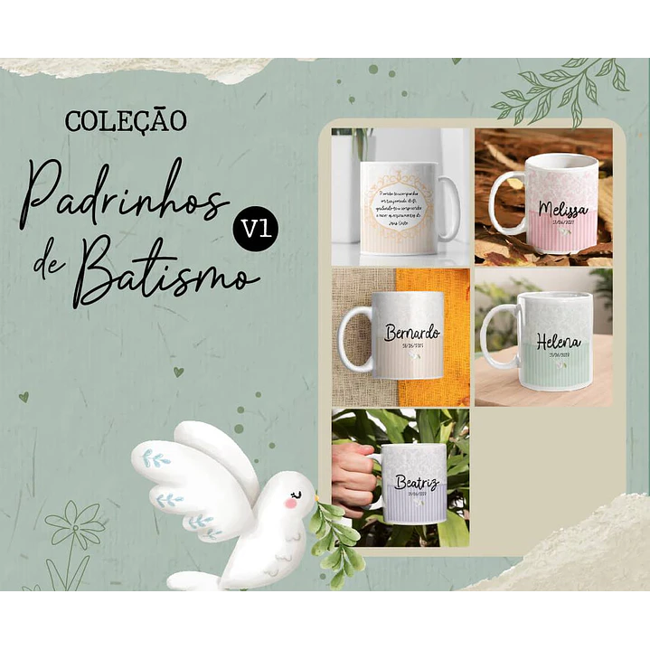 5 Artes para Caneca Padrinhos de Batismo Arquivos em Jpg 1