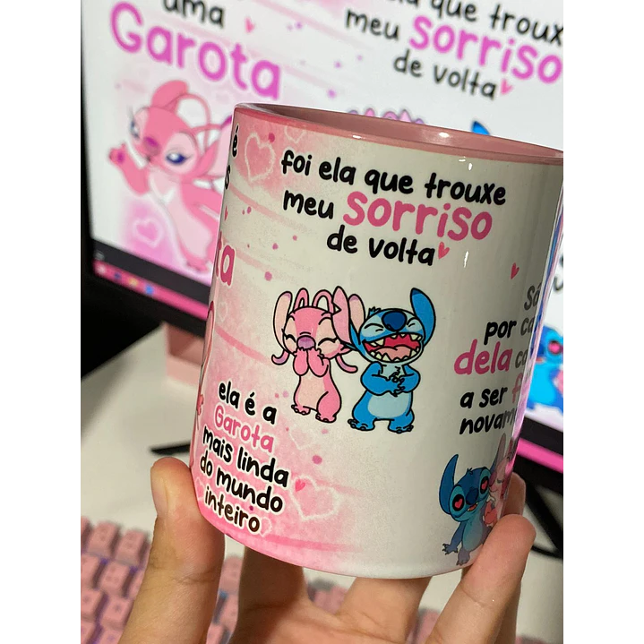 Arte Caneca Stitch Ela não é apenas uma garota, ela é a garota mais linda do mundo Arquivo em Jpg 3