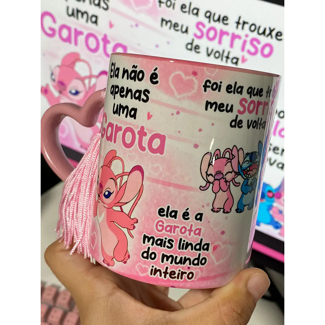Arte Caneca Stitch Ela não é apenas uma garota, ela é a garota mais linda do mundo Arquivo em Jpg 2