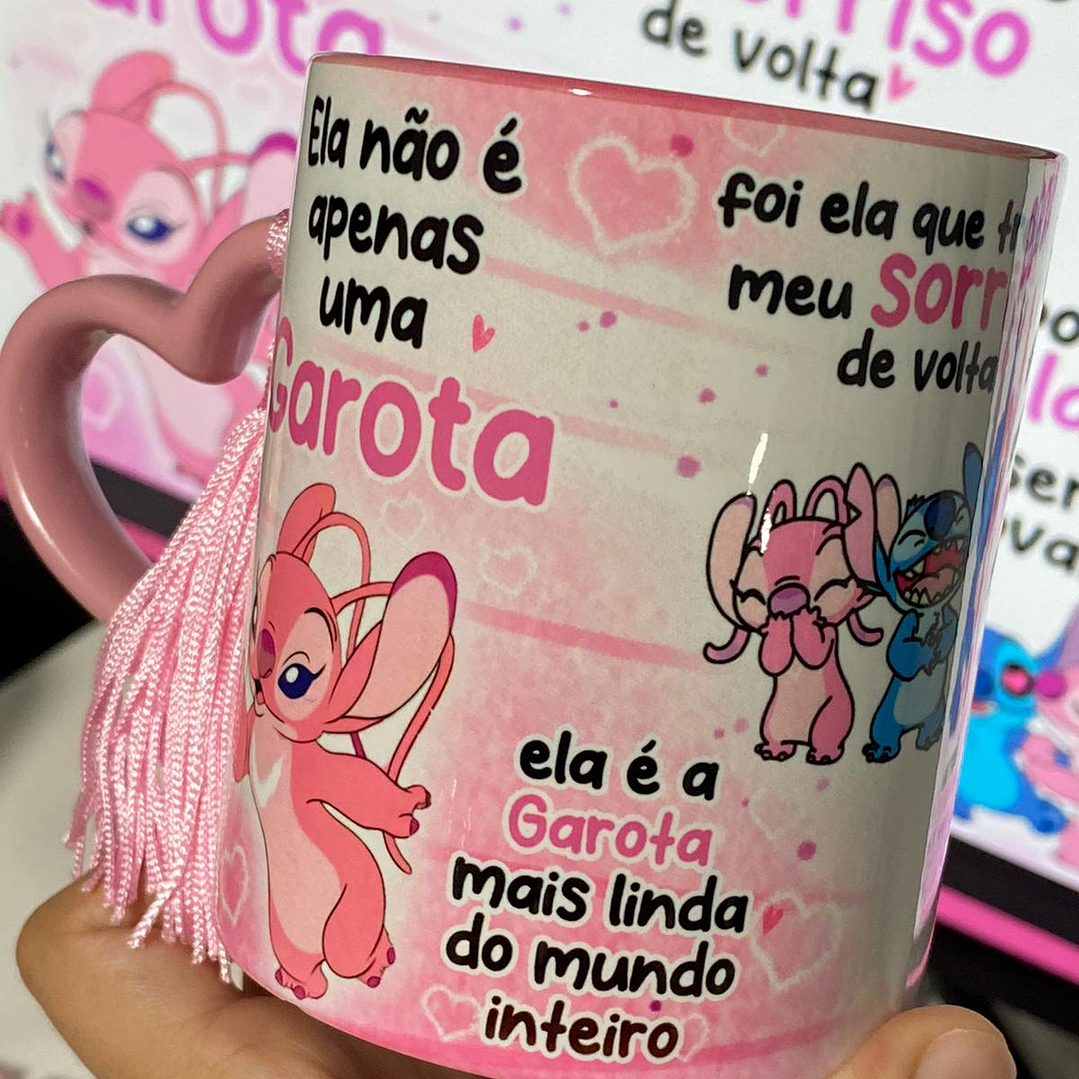 Arte Caneca Stitch Ela não é apenas uma garota, ela é a garota mais linda do mundo Arquivo em Jpg 2