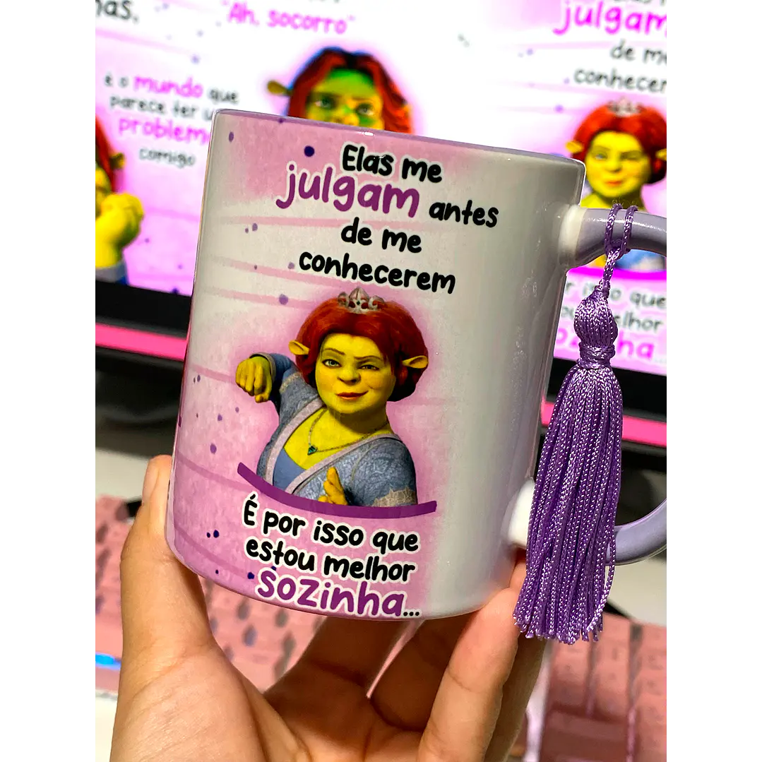 Arte Caneca Fiona Olha não sou eu que tenho problemas, ok Arquivo em Jpg 4