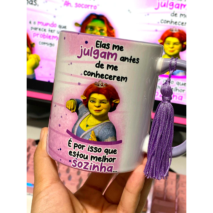 Arte Caneca Fiona Olha não sou eu que tenho problemas, ok Arquivo em Jpg 4