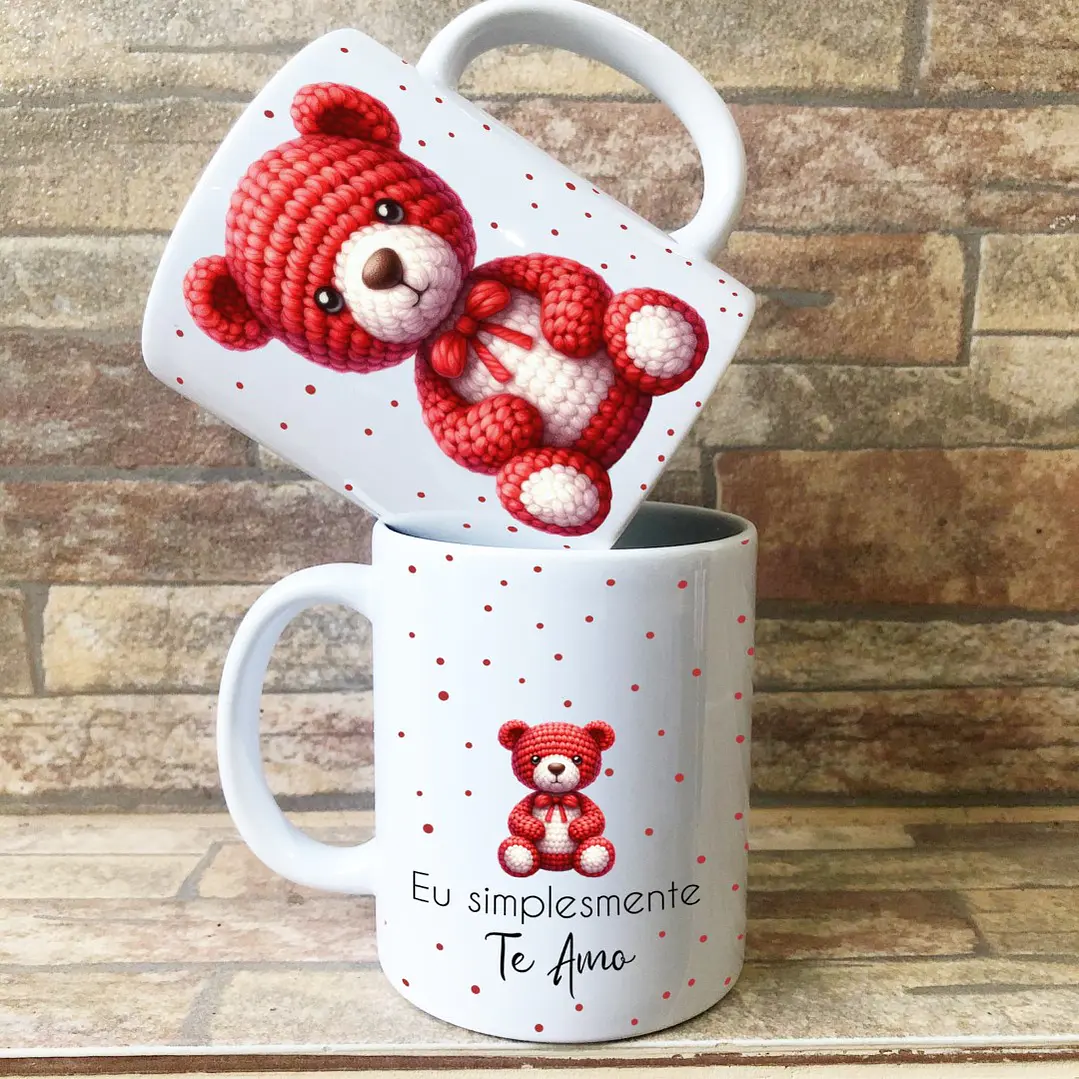5 Artes Caneca Dia dos Namorados Croche Arquivos Editável 1