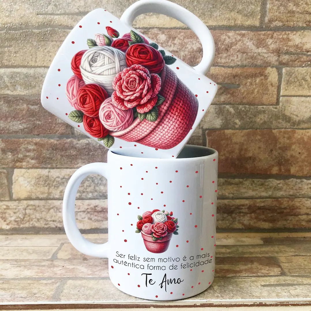 5 Artes Caneca Dia dos Namorados Croche Arquivos Editável 5