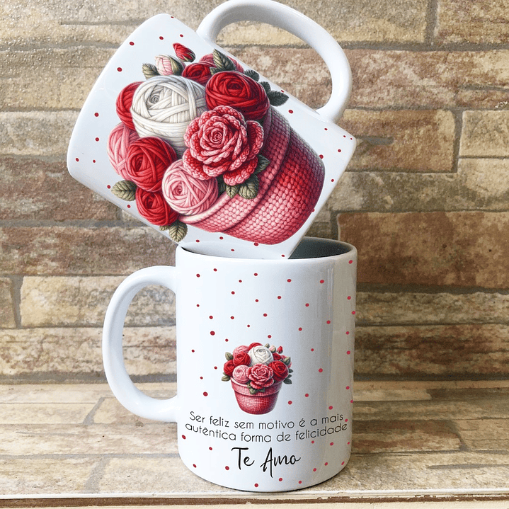 5 Artes Caneca Dia dos Namorados Croche Arquivos Editável 5