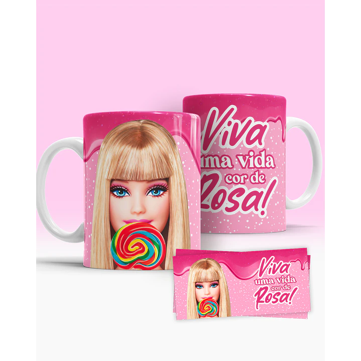 6 Artes Caneca Barbie Arquivos Editável 3