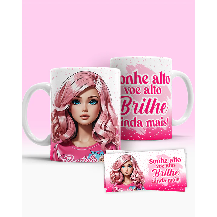 6 Artes Caneca Barbie Arquivos Editável 5
