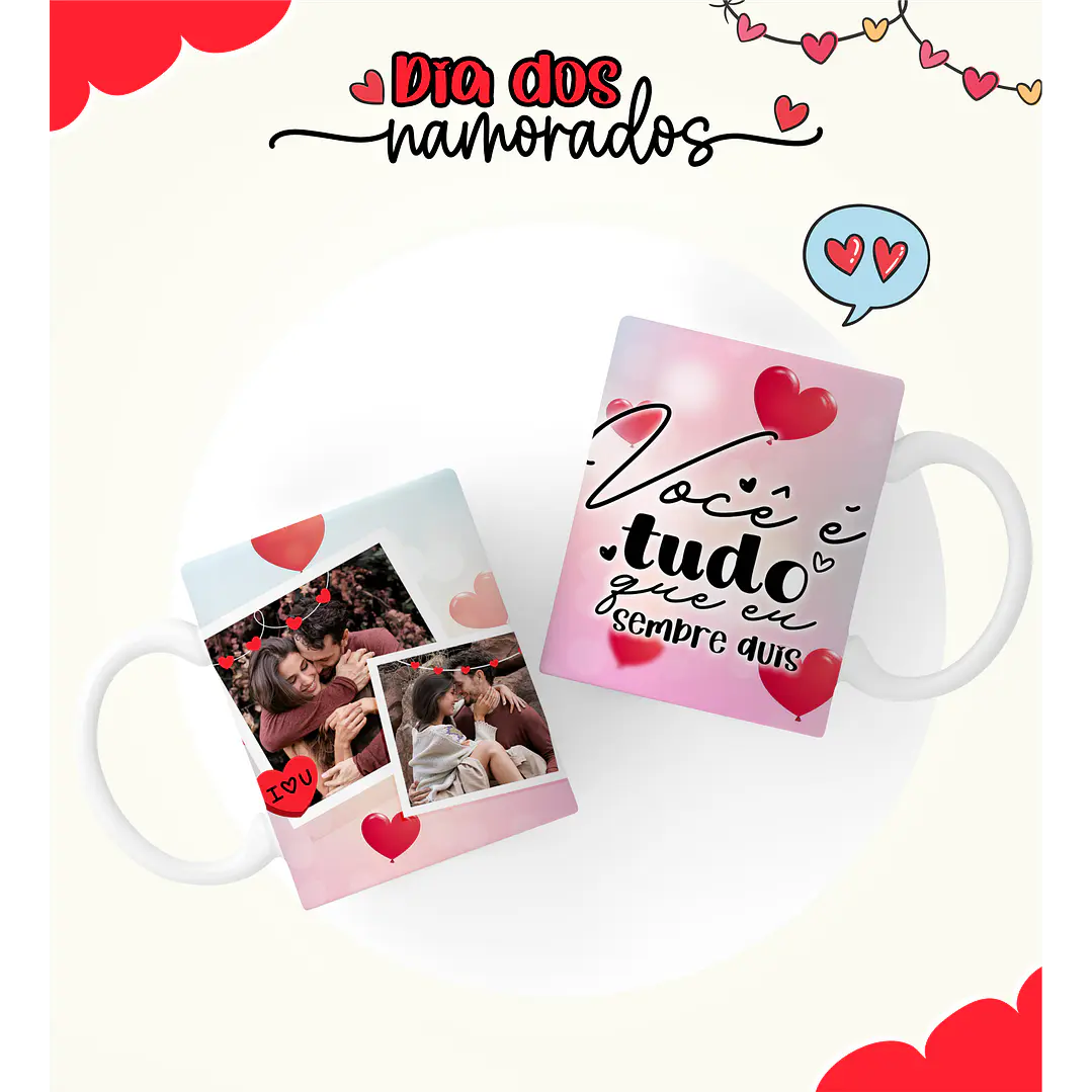 6 Artes Caneca Dia dos Namorados Arquivos Editável  2