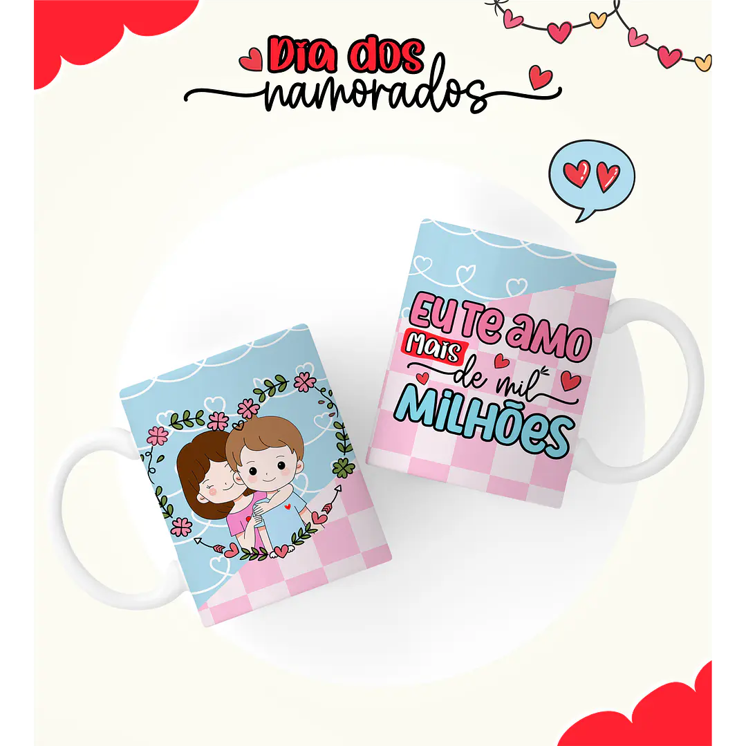 6 Artes Caneca Dia dos Namorados Arquivos Editável  5