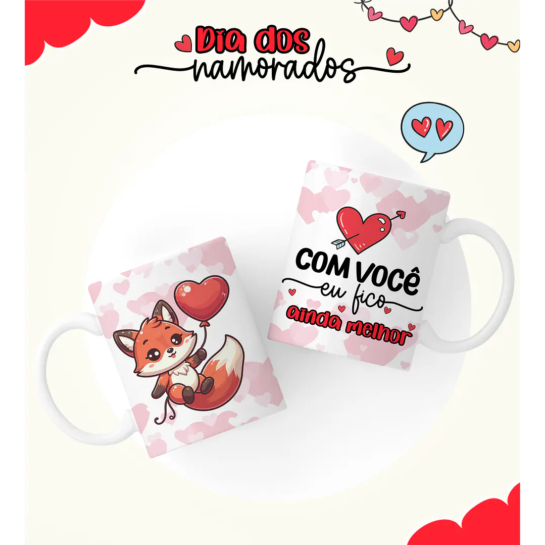 6 Artes Caneca Dia dos Namorados Arquivos Editável  6