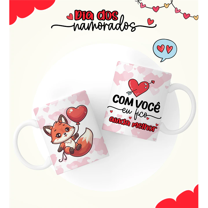 6 Artes Caneca Dia dos Namorados Arquivos Editável  6