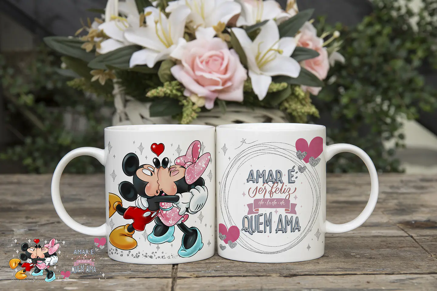 6 Artes Caneca e Camisa Dia dos Namorados Mickey e Minnie Arquivos Editável  4