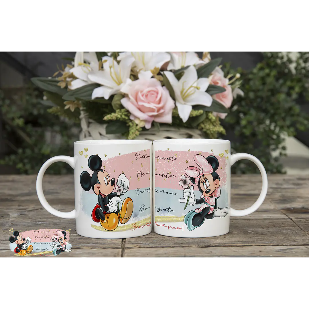 6 Artes Caneca e Camisa Dia dos Namorados Mickey e Minnie Arquivos Editável  5