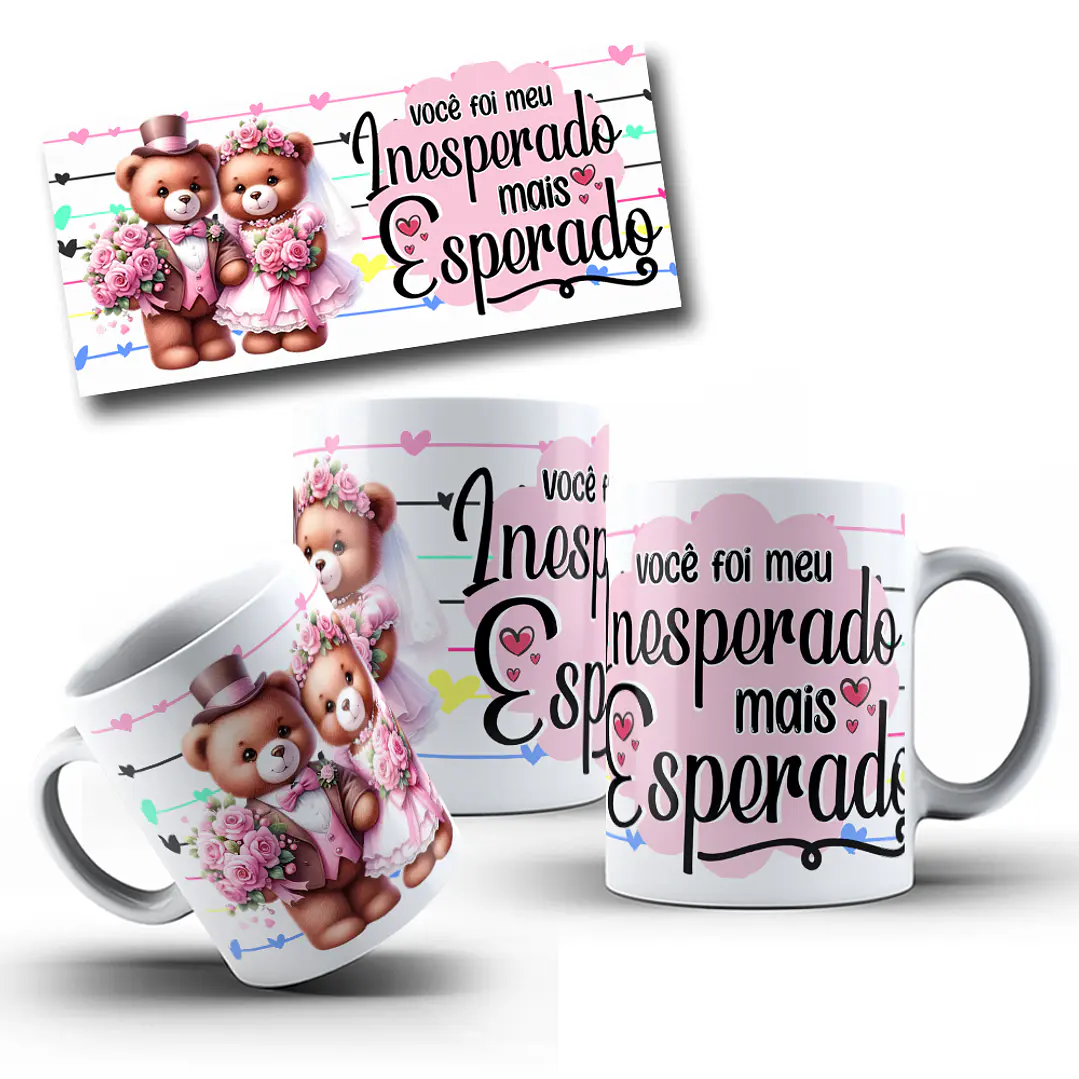 10 Artes Caneca Dia dos Namorados Ursinhos Arquivos Editáveis 2