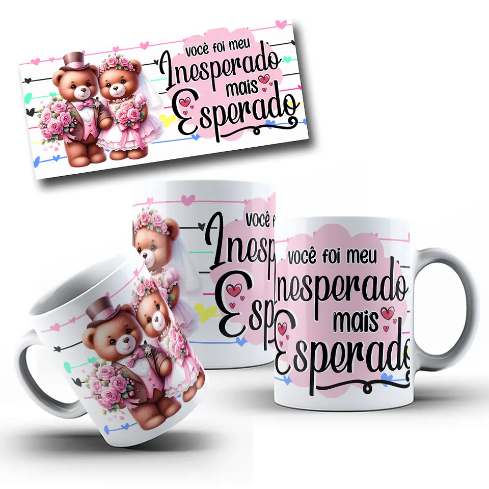 10 Artes Caneca Dia dos Namorados Ursinhos Arquivos Editáveis 2