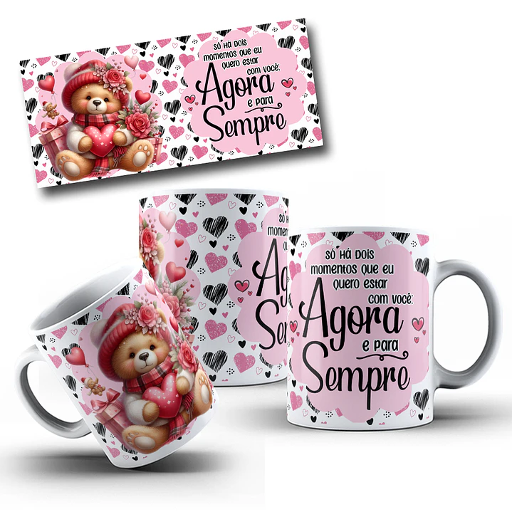 10 Artes Caneca Dia dos Namorados Ursinhos Arquivos Editáveis 7