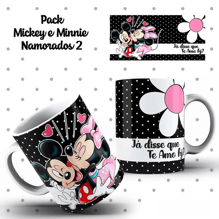 10 Artes Caneca Dia dos Namorados Mickey e Minnie Arquivos Editáveis 1
