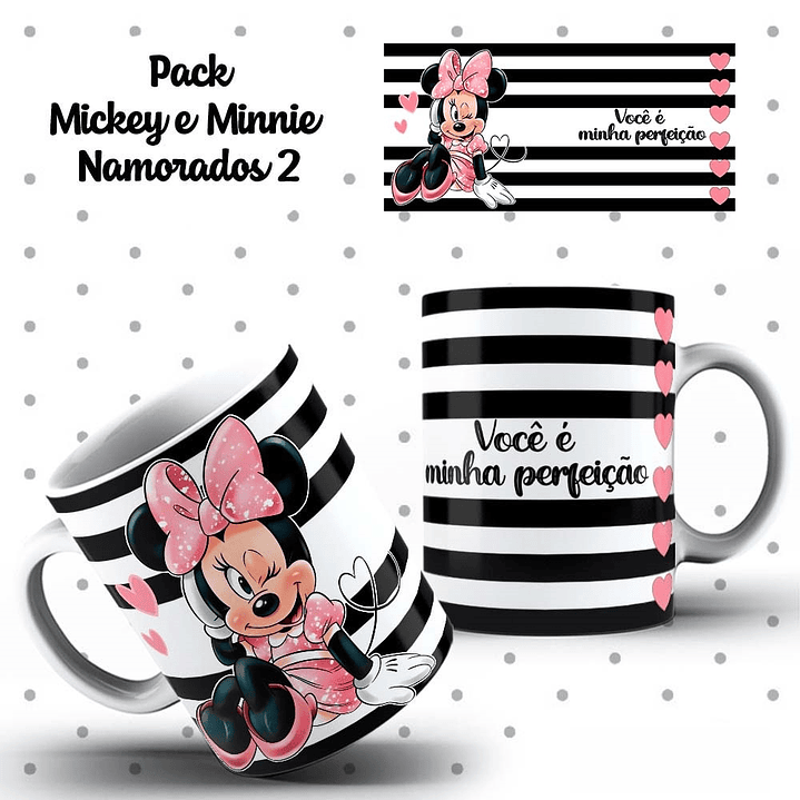 10 Artes Caneca Dia dos Namorados Mickey e Minnie Arquivos Editáveis 6