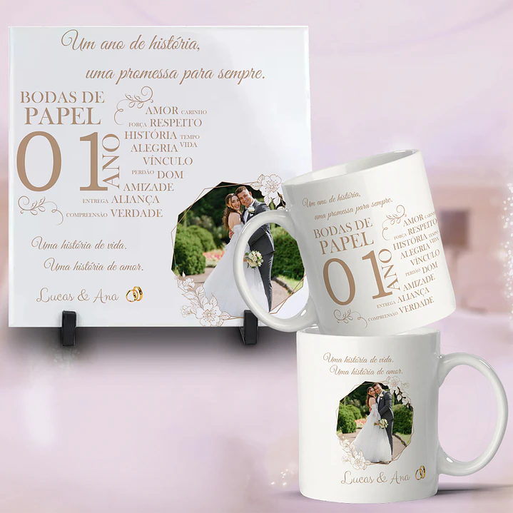 25 Artes Caneca e Azulejo Bodas de Casamento arquivo Editável  1