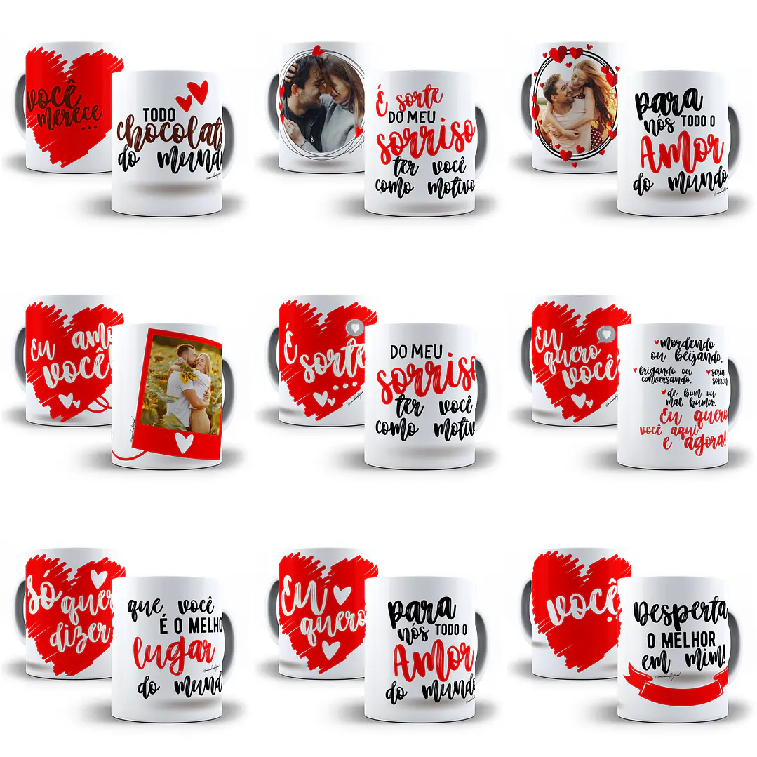 44 Artes Caneca Azulejo Almofada e Camisa Dia dos Namorados arquivo em Png 1