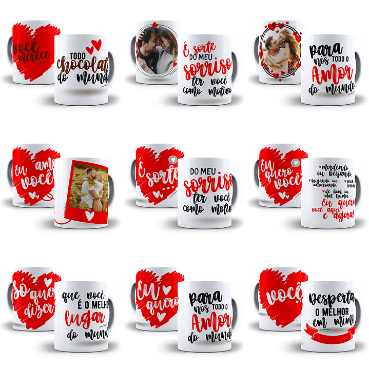44 Artes Caneca Azulejo Almofada e Camisa Dia dos Namorados arquivo em Png 1