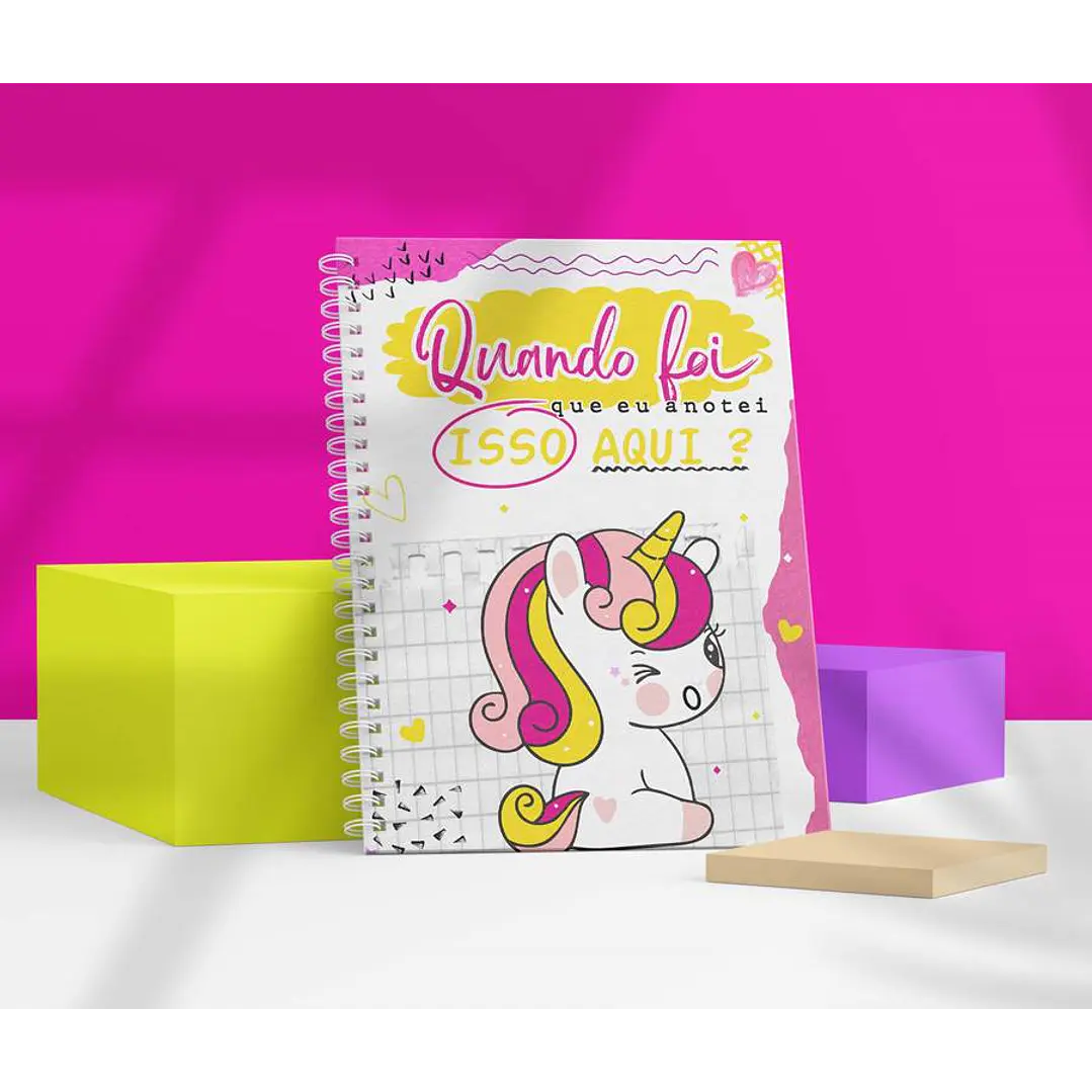 Arte para Capa para Caderno Flork e Unicornio Sublimação Baixar Grátis 1