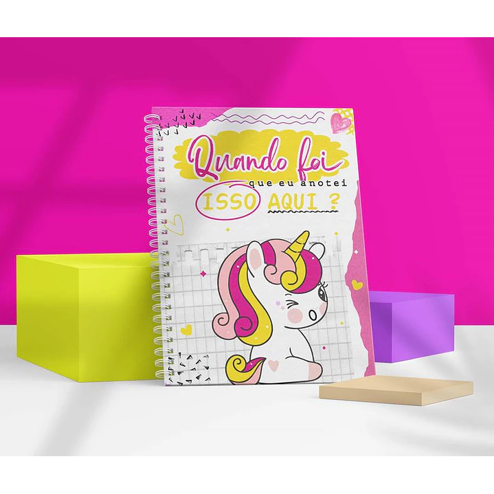 Arte para Capa para Caderno Flork e Unicornio Sublimação Baixar Grátis 1