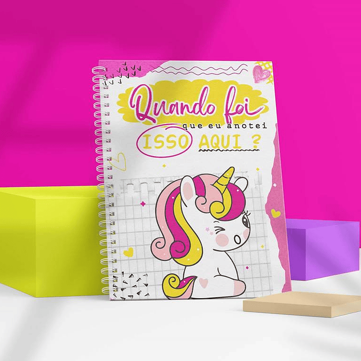 Arte para Capa para Caderno Flork e Unicornio Sublimação Baixar Grátis 1