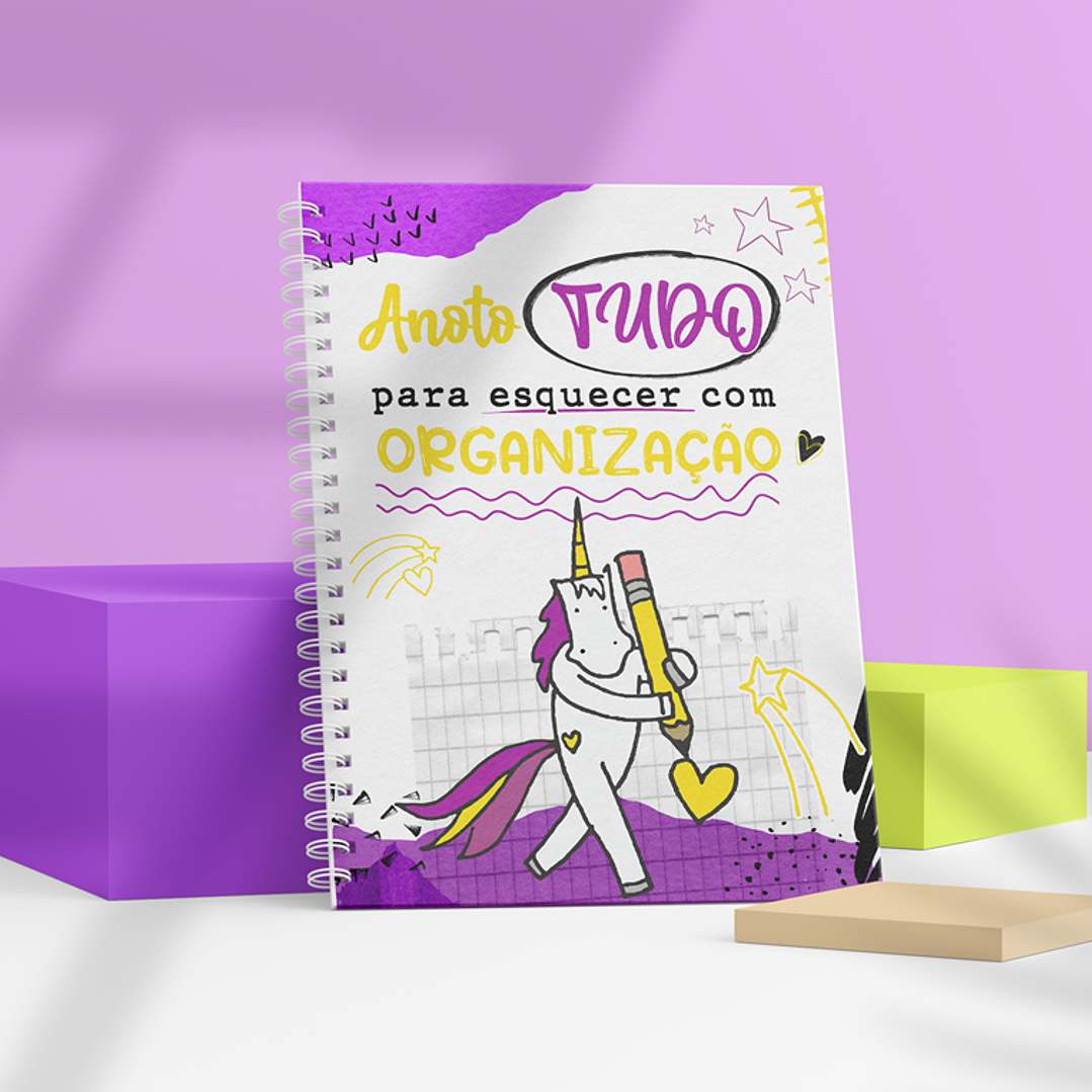 Arte para Capa para Caderno Flork e Unicornio Sublimação Baixar Grátis 3