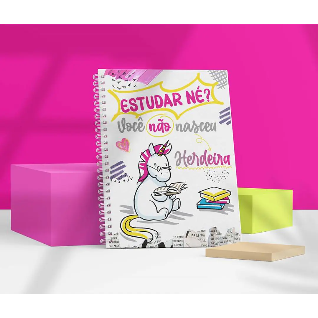 Arte para Capa para Caderno Flork e Unicornio Sublimação Baixar Grátis 5