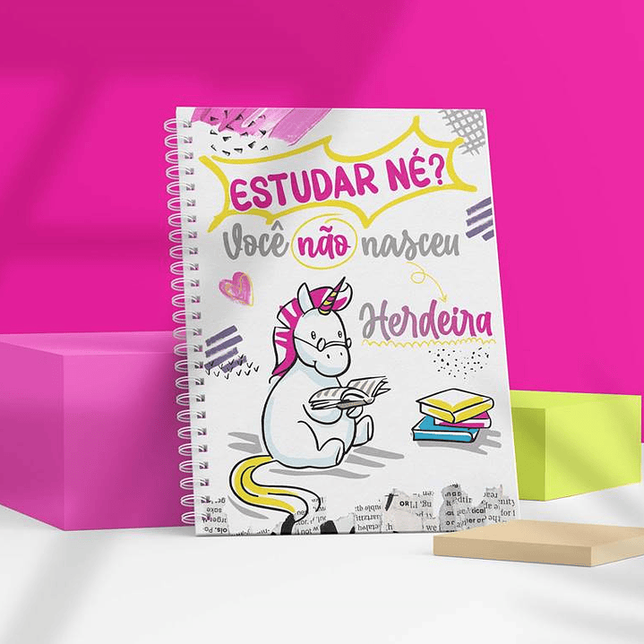 Arte para Capa para Caderno Flork e Unicornio Sublimação Baixar Grátis 5
