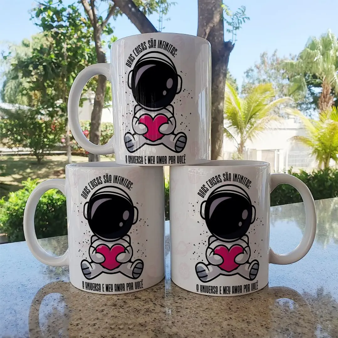 5 Artes para Caneca Dia dos Namorados Astronauta Arquivo Editável 5