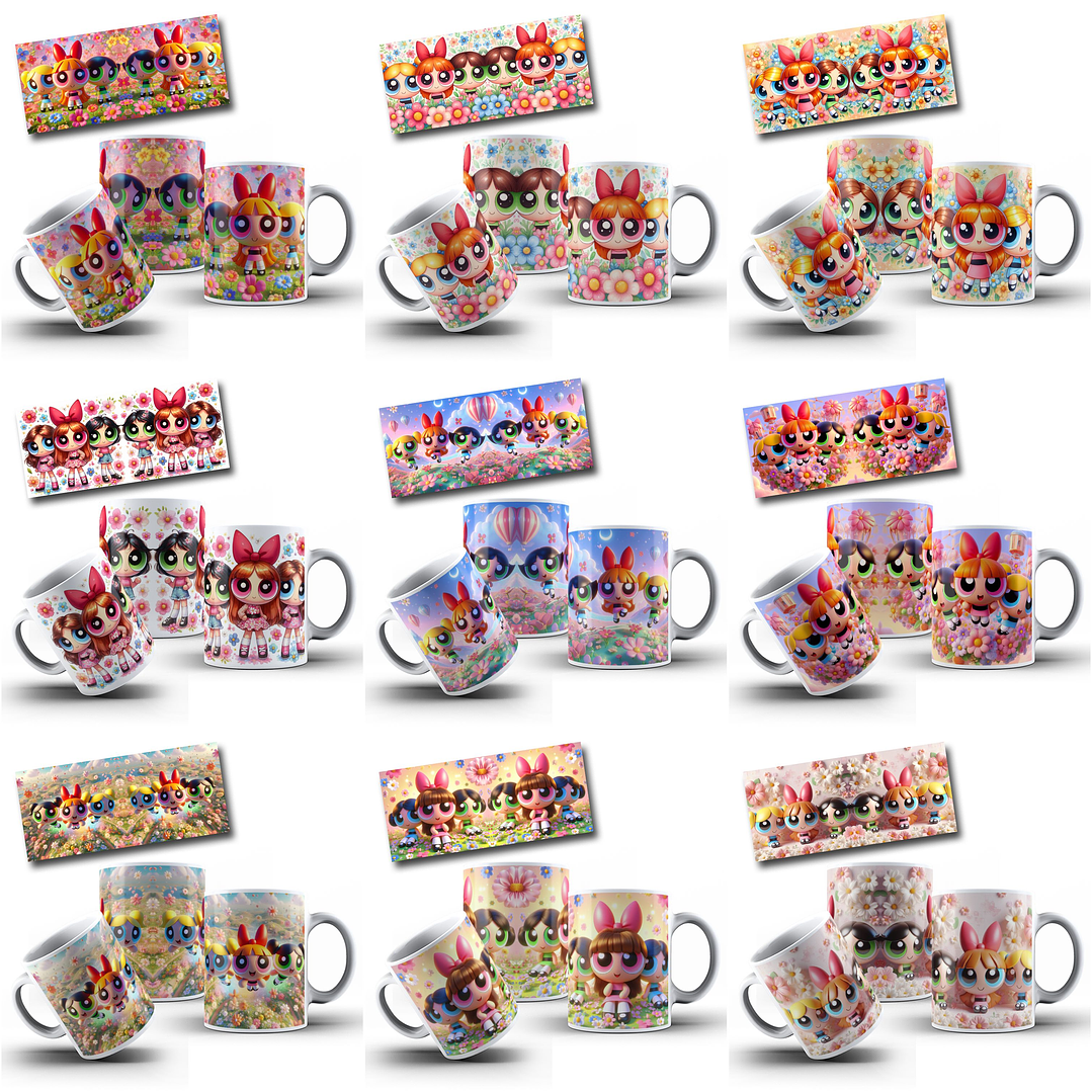 23 Artes para Caneca Meninas Super Poderosas Arquivo em Jpg 1