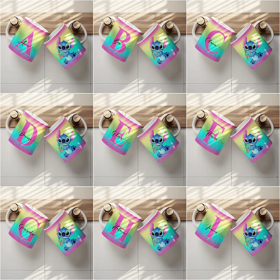 26 Artes para Caneca Alfabeto Stitch Arquivo Editável 1