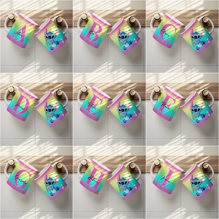 26 Artes para Caneca Alfabeto Stitch Arquivo Editável 1