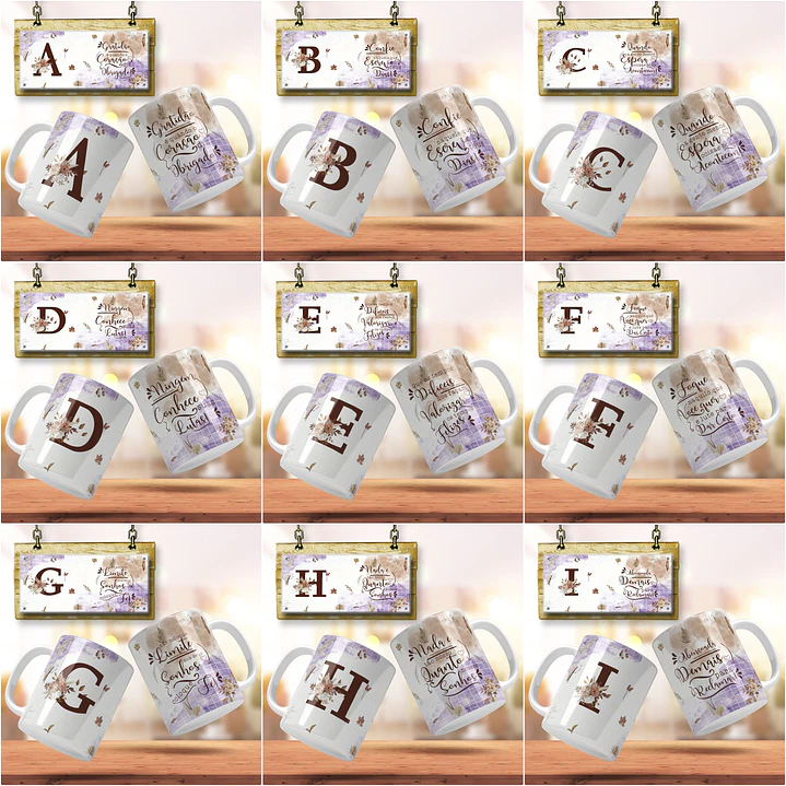 26 Artes para Caneca Alfabeto Arquivo Editável  1