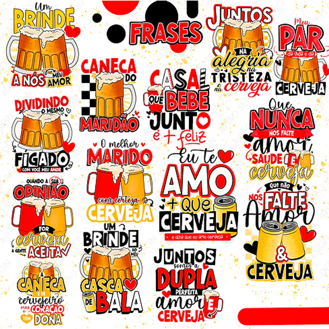Kit digital Caneca Cheia Casal Feliz Dia dos Namorados Arquivo em Png 2