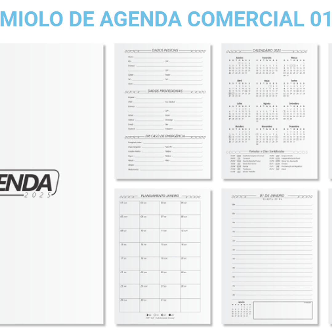 Combo Agendas Comercial 2025 em Vetor Arquivo Editável  2
