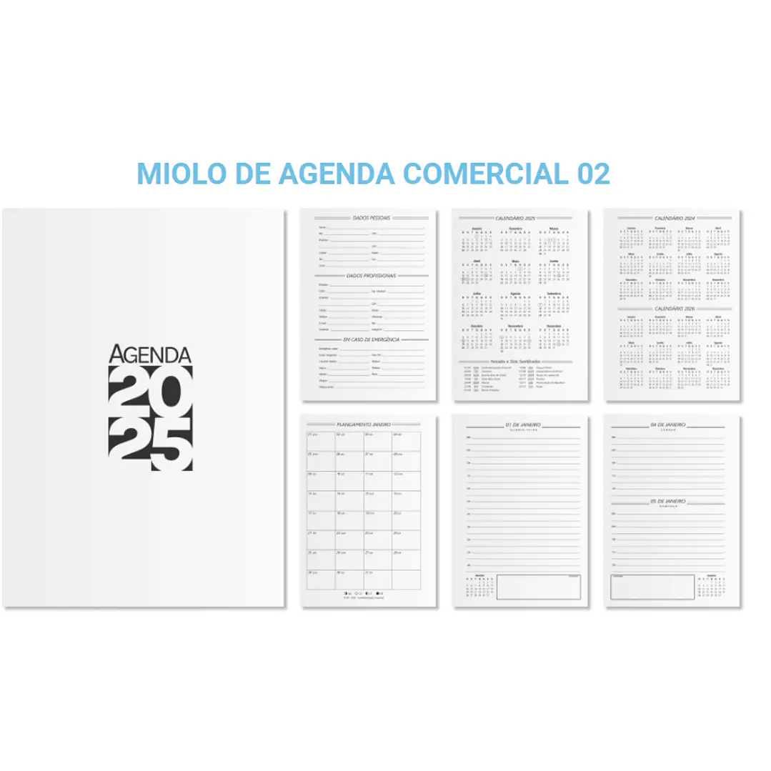 Combo Agendas Comercial 2025 em Vetor Arquivo Editável  3