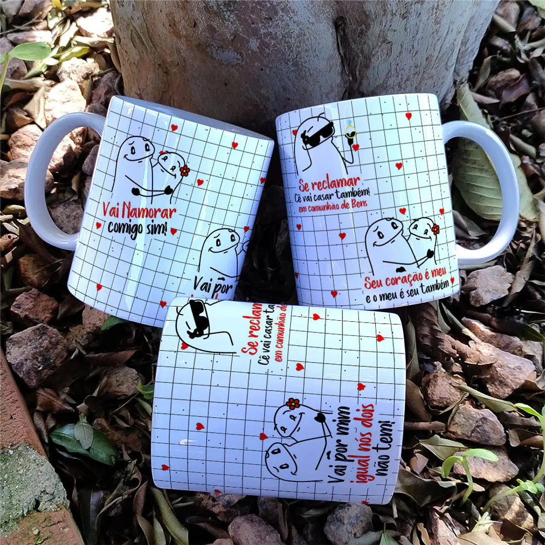 6 Artes para Caneca Dia dos Namorados Flork Minimalista Arquivo Editável 2