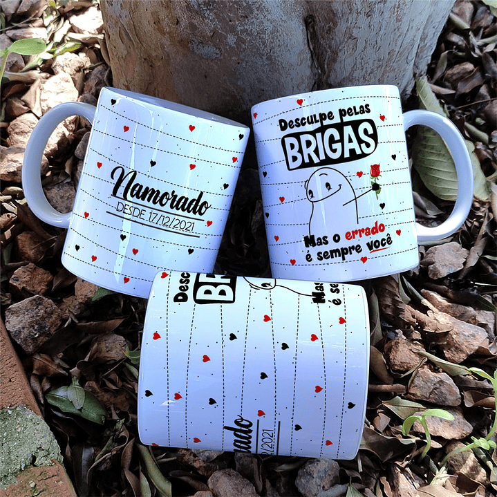 6 Artes para Caneca Dia dos Namorados Flork Minimalista Arquivo Editável 6