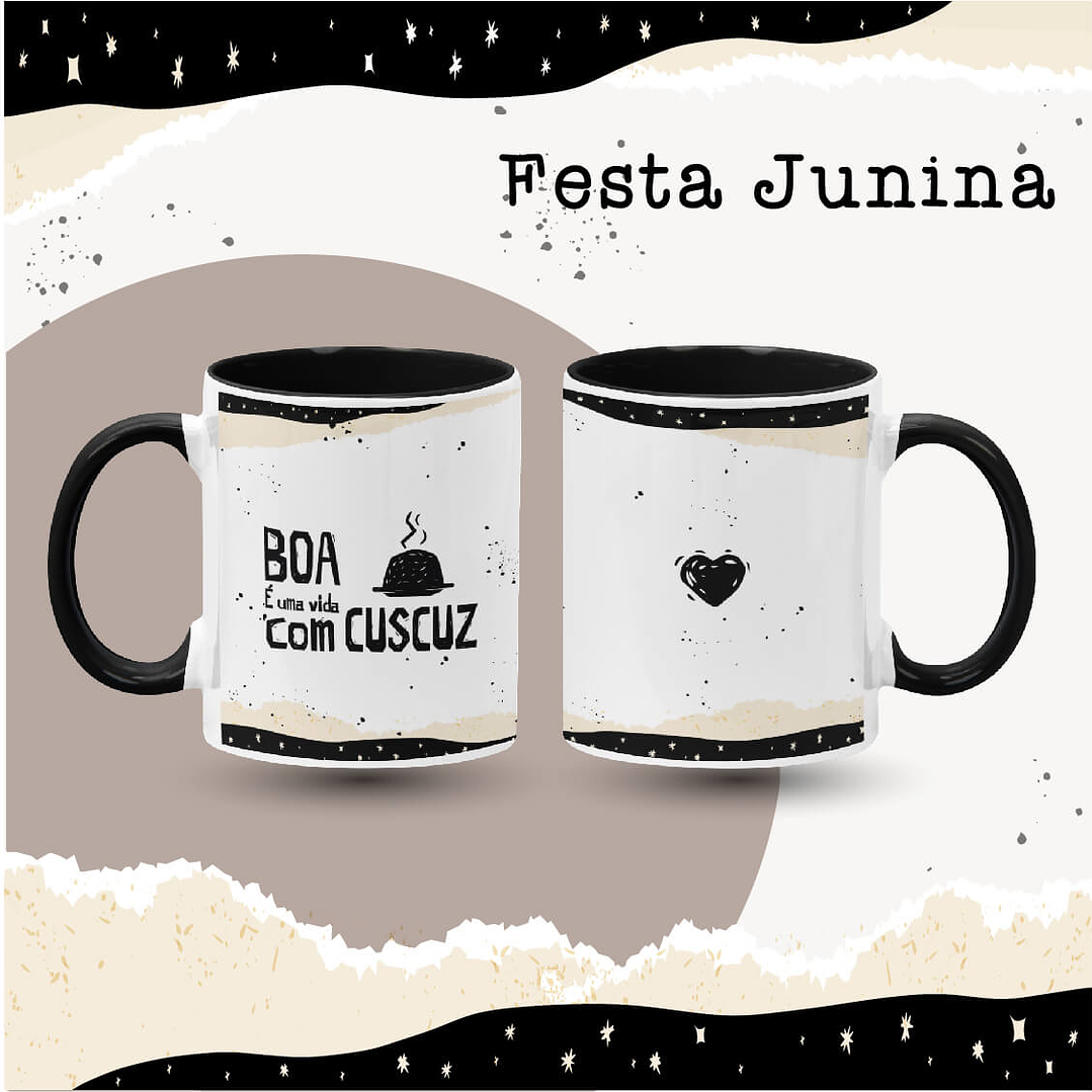 8 Artes para Caneca São João Festa Junina Xilografia Arquivo em Jpg 6