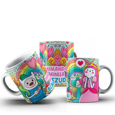 3 Artes para Caneca Hora do Amor - Hora da Aventura Arquivo em Jpg